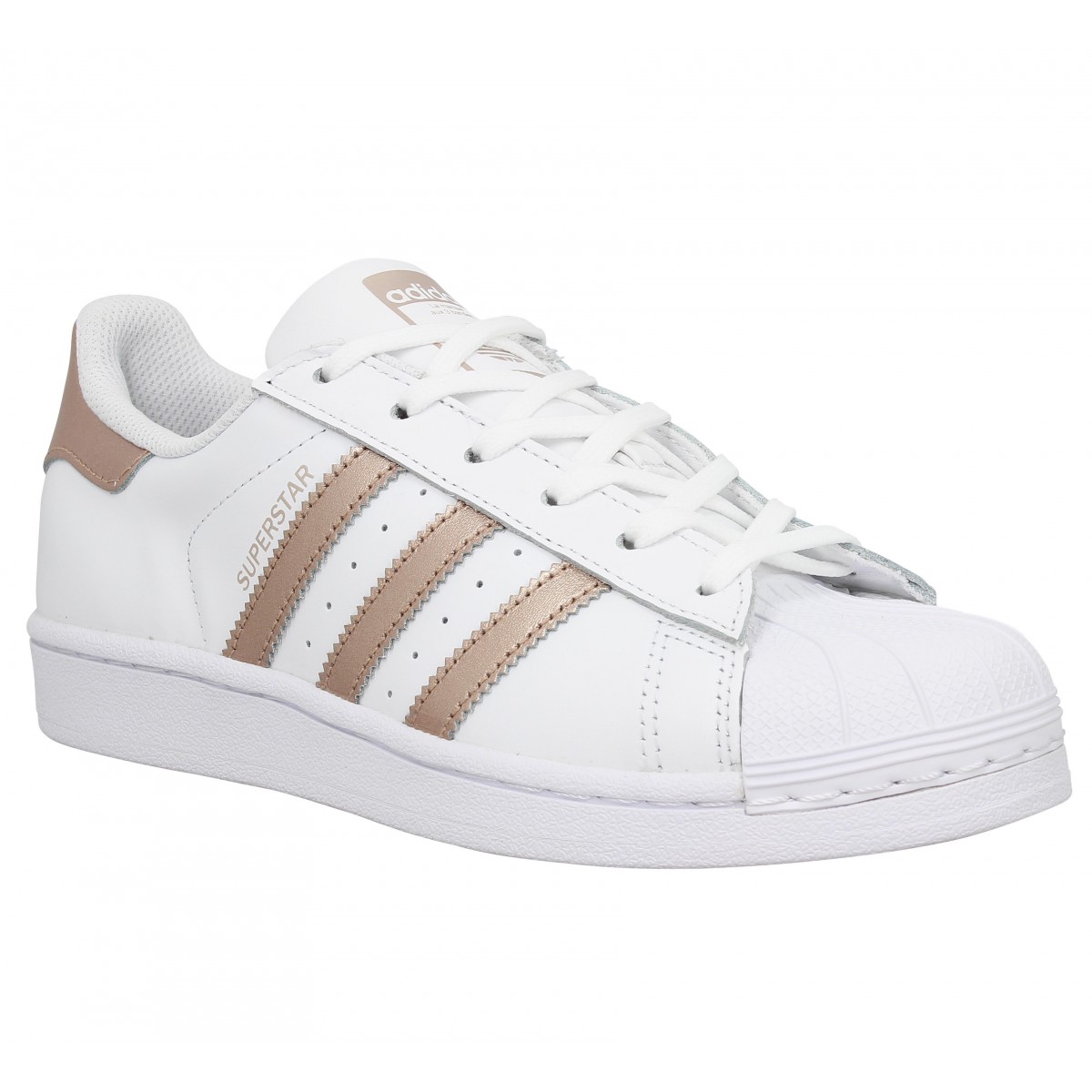 adidas superstar femme blanche et rose